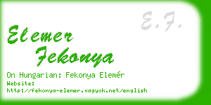 elemer fekonya business card